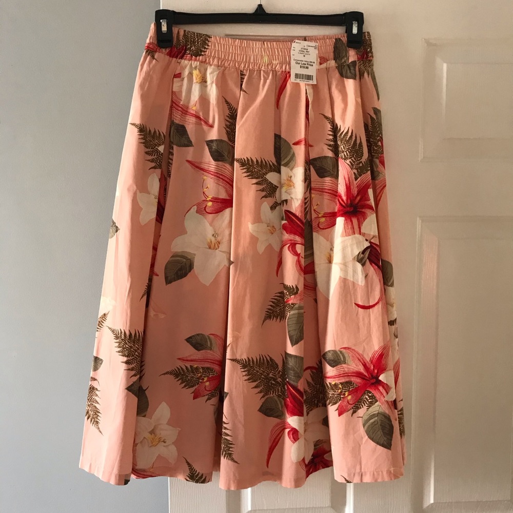 Coral Print Skirt